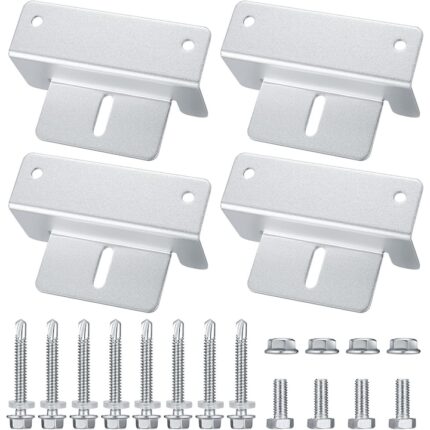 Set 4 sisteme de prindere pentru panouri solare, Argintiu
