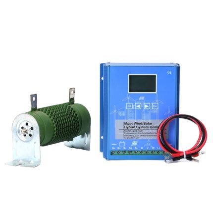 Controler de Incarcare Dublu MPPT, pentru Sistem Hibrid Eolian si Solar, 6000W, 12/24 V, 3000W, protectie multipla, afisaj LCD, -25~+80°C