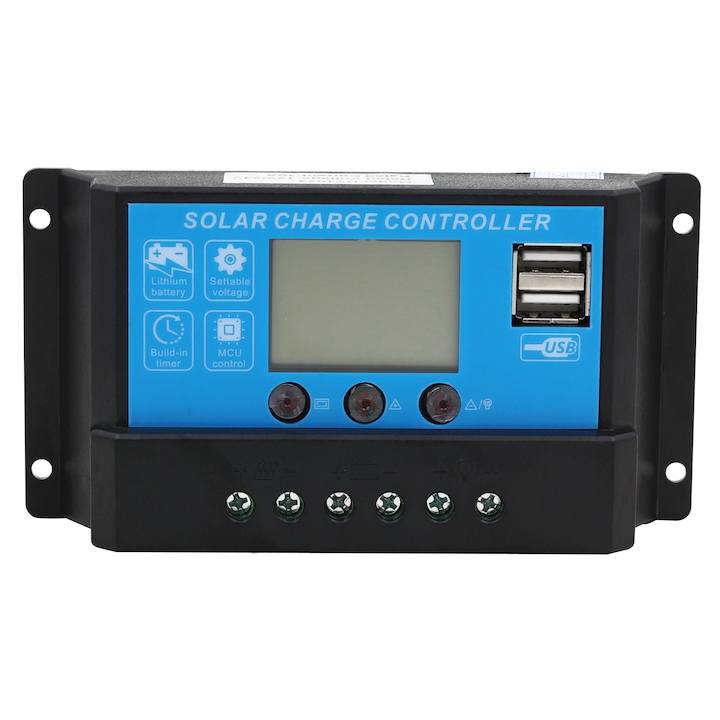Controler de incarcare 10A PWM cu LCD si USB