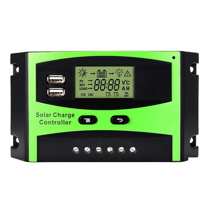 Controler de incarcare 30A PWM cu LCD si USB
