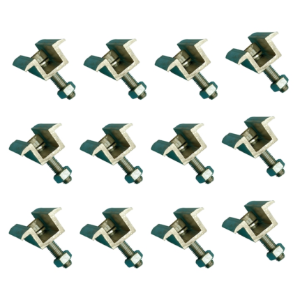 Set 12 cleme intermediare 40 mm cu surub si piulita pentru fixare panou solar