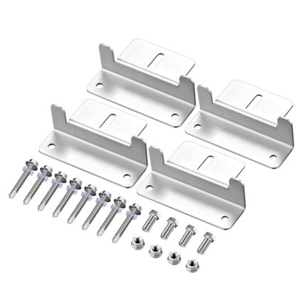 Kit montare panou solar, Aluminiu/Inox, Argintiu