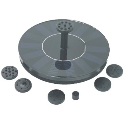 Kit solar, fantana cu incarcare solara, 7 capete schimbabile, negru, Dalimag