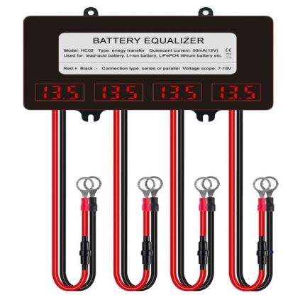 Egalizator baterii 48V, 4 x 12V, cu afisaj LCD GEL AGM PB-Acid si protectie fuzibile