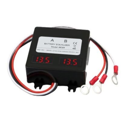 Egalizator baterii 24 V panouri fotovoltaice, 2 baterii x 12V, protectie la polaritate inversa, afisaj LCD