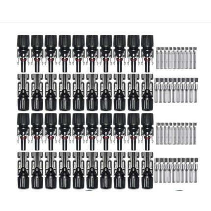 Set 20 conectori panou solar, Zutech Elemp Group, Mama/tata, conector MC4, IP67, Negru
