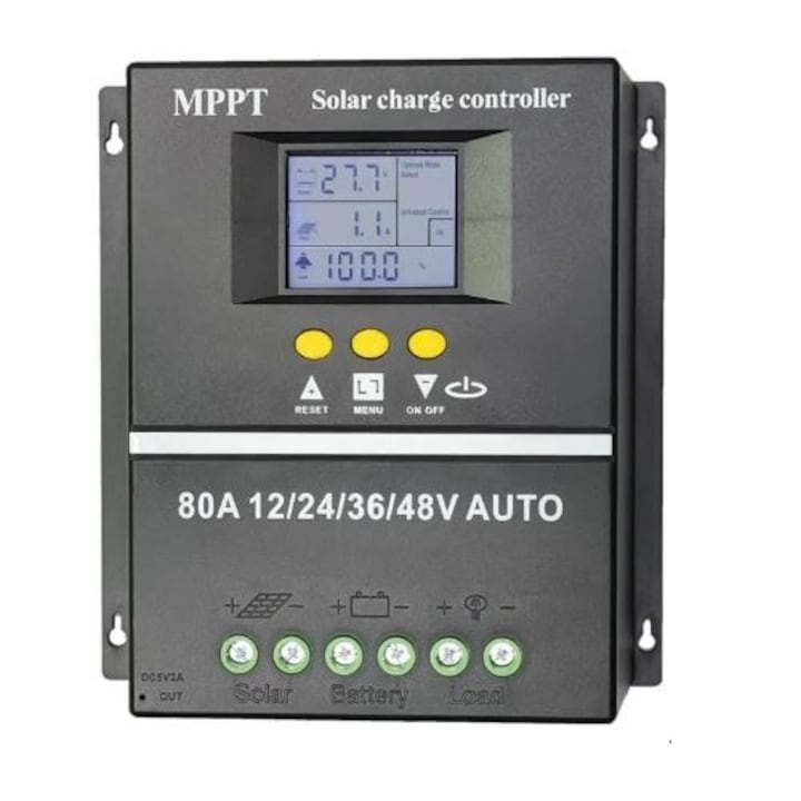 Controler solar, MPPT, PWM, 12V/24V/36V/48V, 100A, display LCD