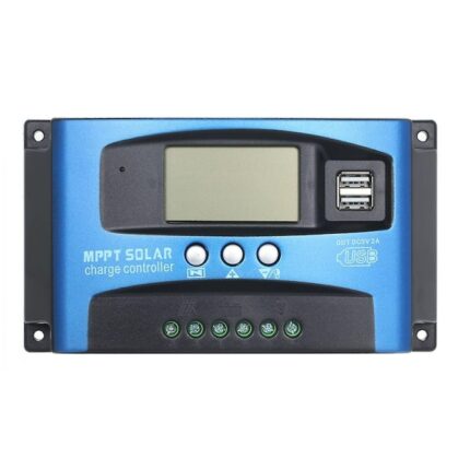 Regulator de incarcare de la panouri solare, MPPT 100A, Ecran LCD, 12/24 V, 2xUSB