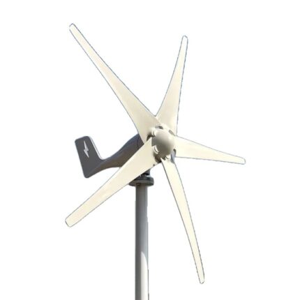 Turbina eoliana orizontala, 5000W, 48V, 5 pale, alb, conexiune tub sau flansa