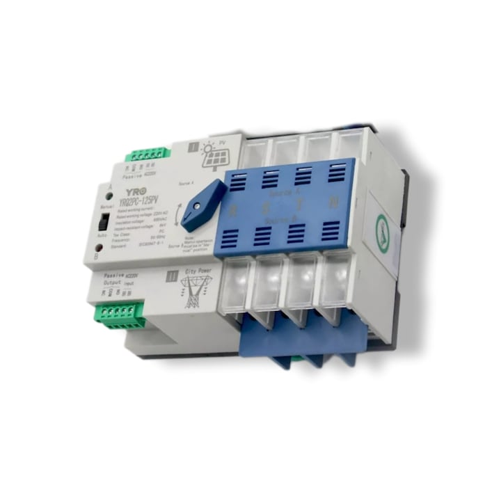 Comutator ATS trifazat 400V / 230V, separator automat de la panouri fotovoltaice la retea 125A