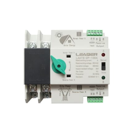 Comutator, separator automat de la panouri fotovoltaice la retea 220V ATS-2P-100A Leader