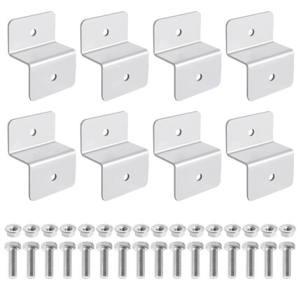 Set 8 suporturi Z fixare panou solar montare pe acoperis, Aluminiu, 6x5x3 cm, Gri
