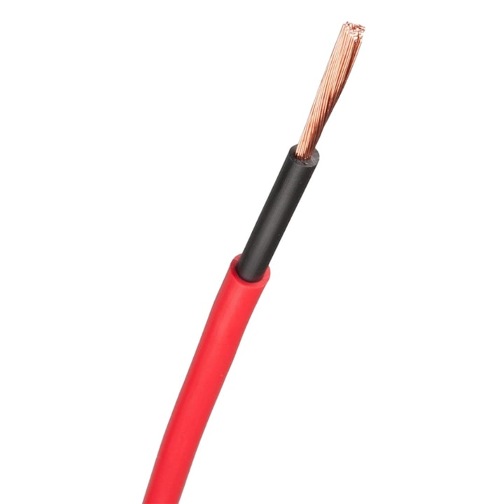 Conductor solar 6mm pentru panouri fotovoltaice, ferme solare, instalatii fixe si mobile, protectie IP67 si UV, culoare rosu, dimensiune 6m