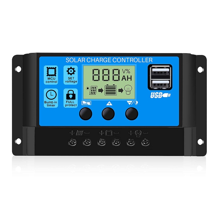 Controler de incarcare panou solar, 10A, 5V/2A
