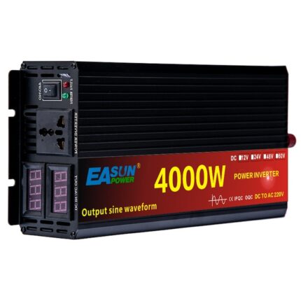 Invertor Easun,12V, 4000W, Sinus pur pentru Sisteme de panouri Fotovoltaice, Rulote, camping, etc