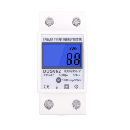 Contor electric monofazat, 50 A, 230V, afisaj LCD, kW, U, I, P, Volti, Amperi, Putere