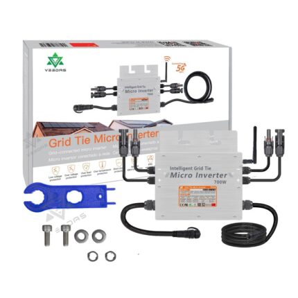 Microinverter pentru panouri solare, IP65, comunicatie wireless 2.4G, 700W, 80-260V, 18-50V, 185x180x38.5mm