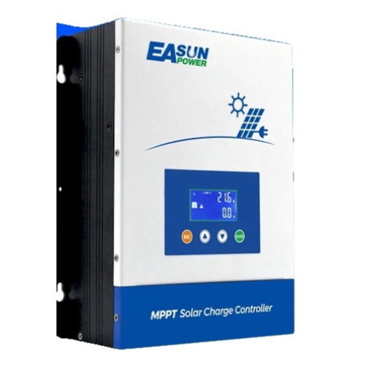 Controler solar MPPT, Easun 80A, compatibilitate multipla baterii, afisaj LCD, 12V/24V/36V/48V, IP21 RS485