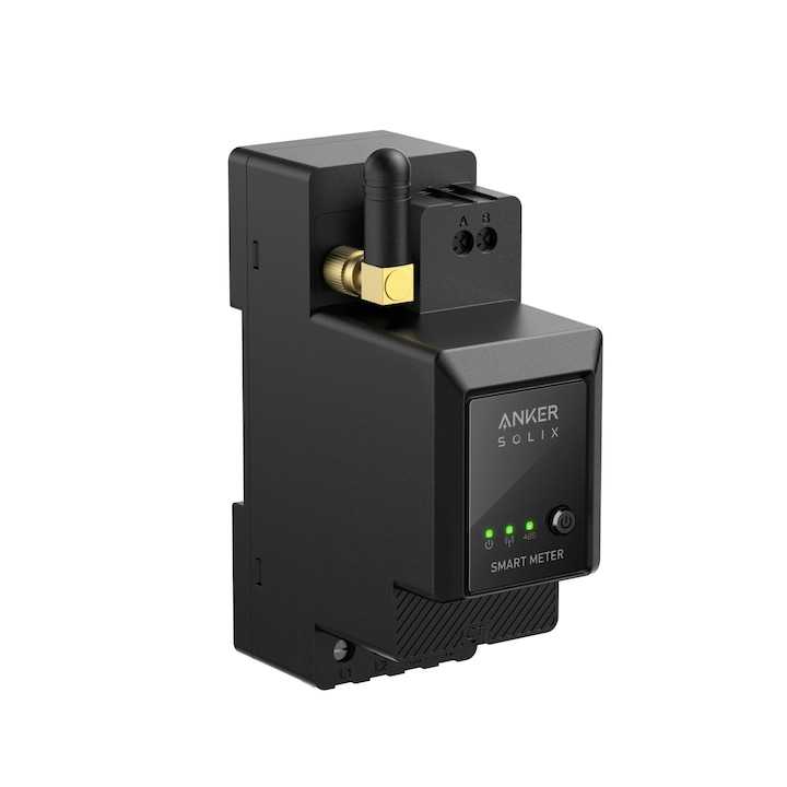 Contor inteligent Anker Solix Smart Meter, compatibil cu Anker Solarbank 2, Negru
