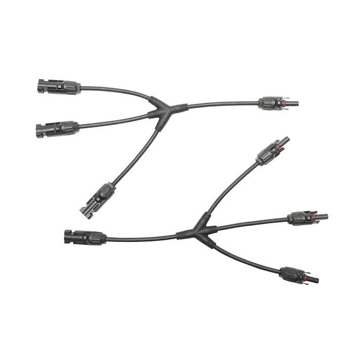 Set 2 conectori tip MC4 x4 pentru panou solar 3kv, negru
