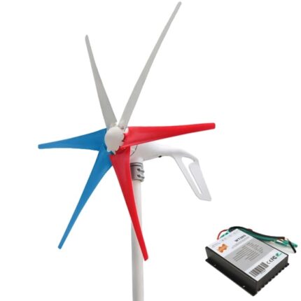 Generator Eolian, 400W, 6 pale, 12V, durata de viata 20 ani, indicator LED, aluminiu, 6m, Multicolor