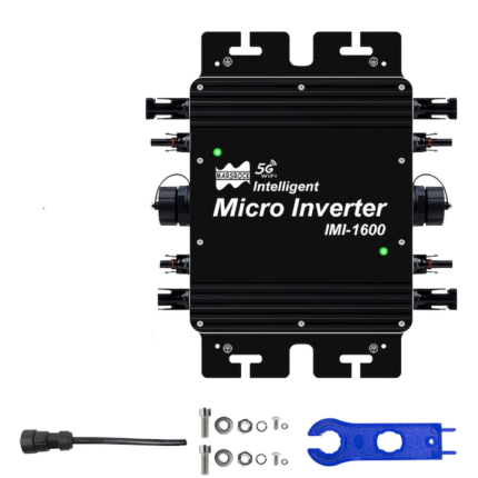 Invertor solar, Negru, 1600W, 230VAC, IP65, functie WiFi, 20-50VDC