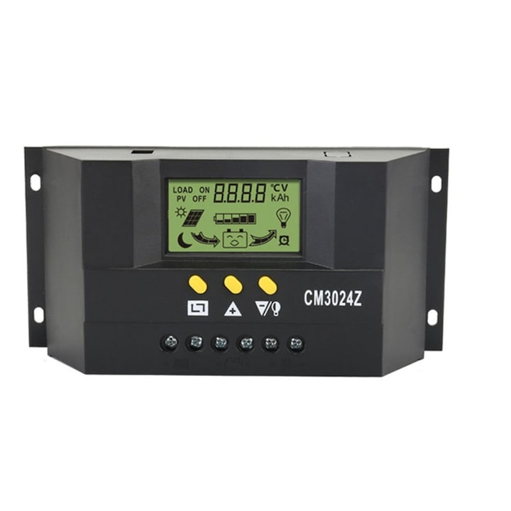 Controler solar 30A cu sonda detectare temperatura Phuture, 12V/24V, ecran LCD