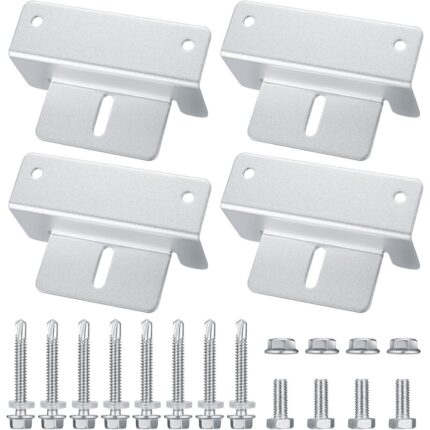 Set 4 Suporturi Z pentru panou solar LLWL, Aluminiu, Argintiu