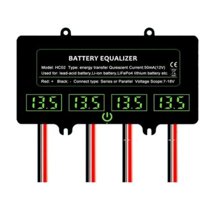 Egalizator baterii 48V, 4 x 12V, HC02-SW, LCD GEL AGM PB-Acid, cu afisaj, protectie fuzibile si comutator tactil