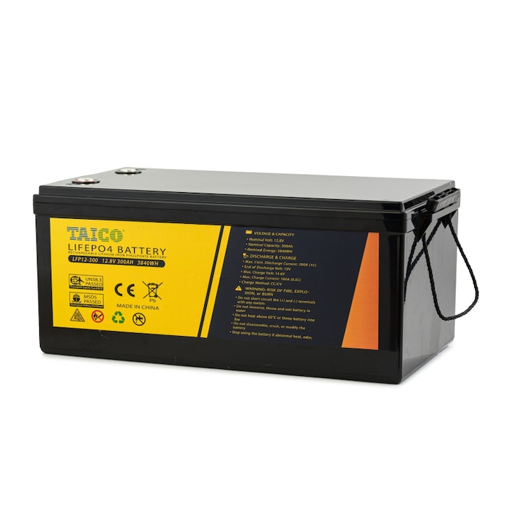 Acumulator LiFePo4 12.8V 300Ah, fara intretinere, TAICO