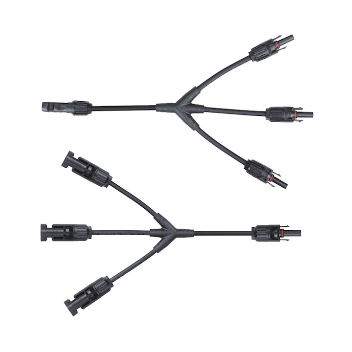 Set 2 conectori pentru panou solar, Orno, 1000VDC, 30A, IP67, 6kV, 176 g, Negru