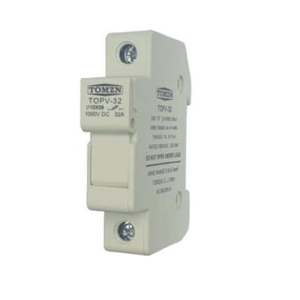 Soclu siguranta fuzibila pentru panouri fotovoltaice, 1000VDC, 32A, 1P, 10x38mm, Montare pe sina DIN
