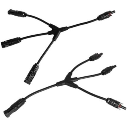 Set 2 conectori tip Y panouri fotovoltaice, MC4, Negru