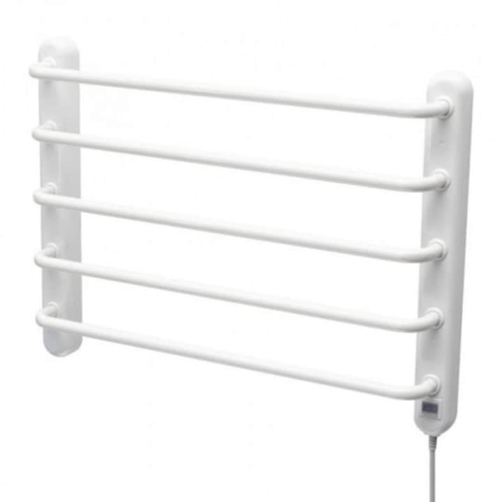 Suport pentru prosoape incalzit, Home, FTW 4, Electric, Montat pe perete, Alb