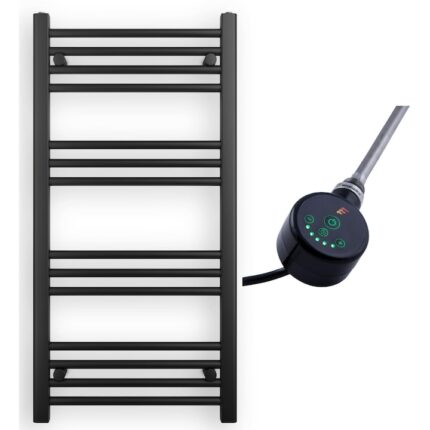 Radiator de baie, Granitan, incalzitor electric cu temperatura controlata, 100x50 cm, Negru