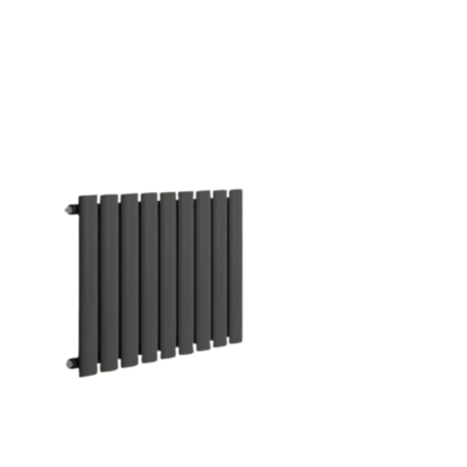 Calorifer orizontal plat cu multiblock, racord central G de 1/2 toli, un singur strat, 600 x 614 mm, 447 W, antracit, Aquamarin