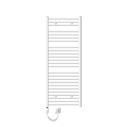 Calorifer electric ECD Germany pentru baie cu element de incalzire 900W, alb, otel, 600x1500 mm, drept, conexiune laterala