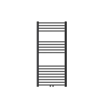 Radiator (calorifer) baie, ECD Germany, model Sahara, 600 x 1200 mm, antracit, drept, racord central, port-prosop
