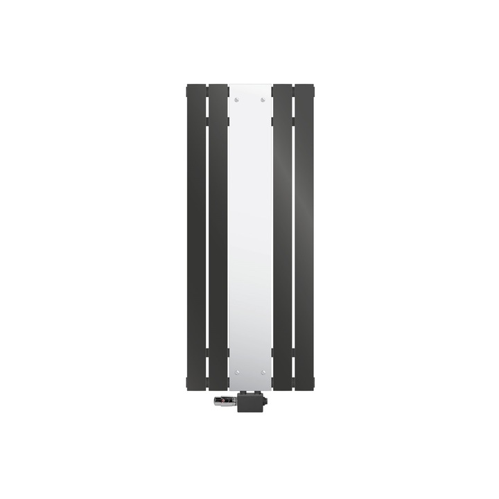 Calorifer baie cu oglinda LuxeBath, antracit, otel, 450x1200 mm, material de inalta calitate