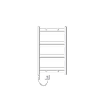 Calorifer baie electric, LuxeBath, alb, dublu din otel acoperit cu pulbere, 600 x 800 mm, 600 W, cu racord lateral