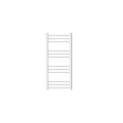 Radiator (calorifer) baie, ECD Germany, model Sahara, 400 x 800 mm, alb, curbat, cu racordare laterala, port-prosop