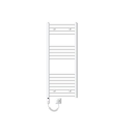 Calorifer electric LuxeBath pentru baie cu element de incalzire 1200W, alb, otel, 500x1200 mm, drept cu racord lateral