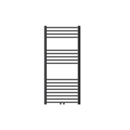 Calorifer de baie LuxeBath, model Sahara, antracit, otel, 600x1200 mm, drept cu racord central