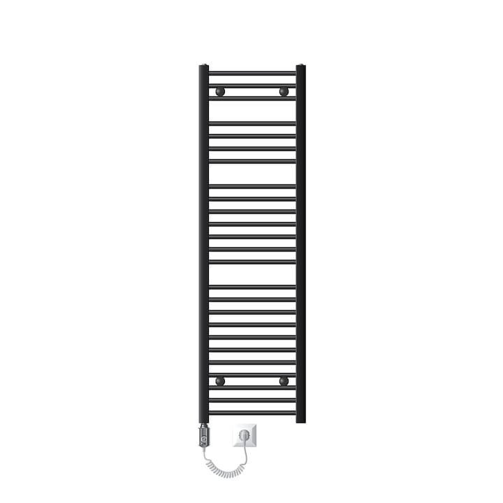 Calorifer de baie electric LuxeBath cu element de incalzire 1200 W, antracit, otel, 400x1500 mm antracit drept cu racord lateral