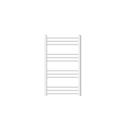 Radiator (calorifer) baie, ECD Germany, model Sahara, 600 x 800 mm, alb, curbat, cu racordare laterala, port-prosop