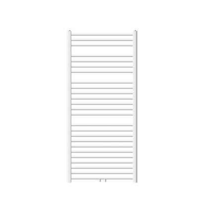 Radiator (calorifer) baie, ECD Germany, model Sahara, 750 x 1500 mm, alb, curbat, cu racord central, port-prosop