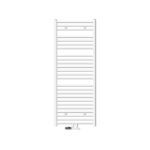Radiator (calorifer) baie, ECD Germany, model Sahara, 600 x 1500 mm, alb, curbat, cu racord central, port-prosop, robinet H dublu drept pentru radiator baie (1/2"), termostatic, tip de racord forma unghiulara