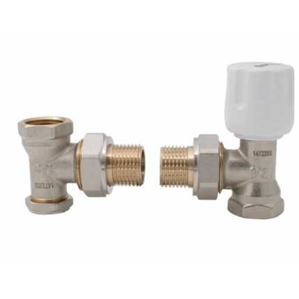 Set robineti radiator tur/retur 1/2"MF