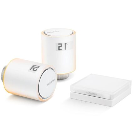 Kit 2 capete termostat + 1 releu inteligent Netatmo NVP-EN Starter Pack, Wi-Fi, Control aplicatie