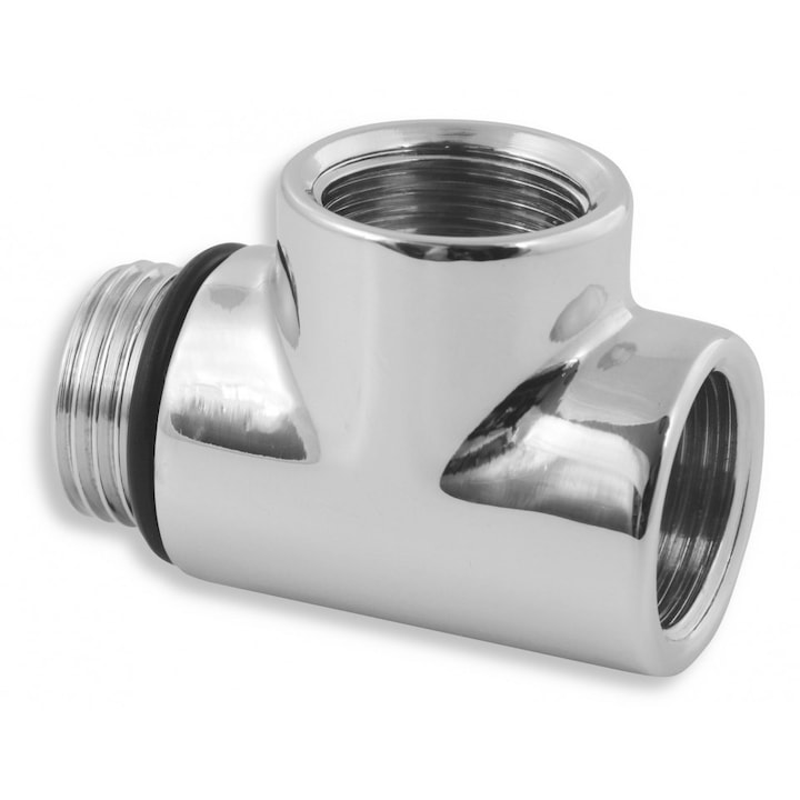 Adaptor T radiator baie, crom"pentru montaj rezistenta electrica, T-KUS, 0